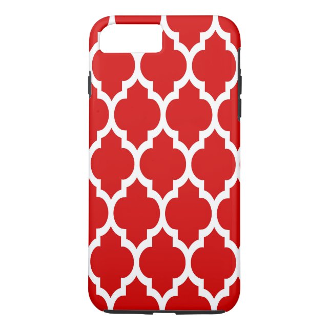 Coques Case-Mate iPhone Motif Quatrefoil Marocain Blanc Rouge #4 (Dos)