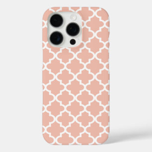 Coques iPhone 16 Pro Motif Quatrefoil Or Rose géométrique