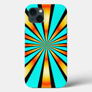 Case-Mate iPhone Case Motif radial Turquoise orange noir