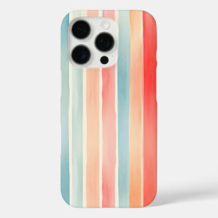 Coque iPhone 16 Pro Motif rayé aquarelle coloré lumineux