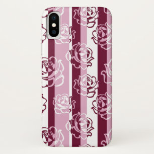 Coques Pour iPhone Motif rayé avec des roses