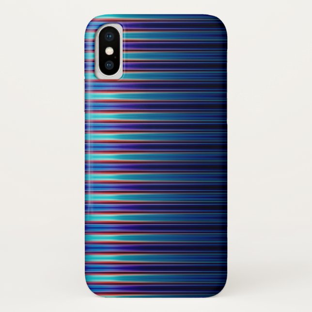 Coques Case-Mate iPhone Motif rayé bleu brillant (Dos)