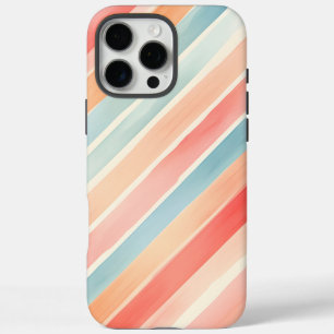Coque iPhone 16 Pro Max Motif rayé coloré aquarelle lumineux