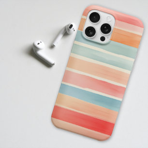 Coque iPhone 16 Pro Motif rayé coloré aquarelle lumineux