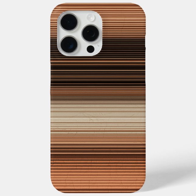 Coques Case-Mate iPhone Motif rayé élégant en terre cuite et beige (Verso)