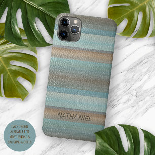 Case-Mate iPhone Case Motif rayé en cuir artistique classe Cool
