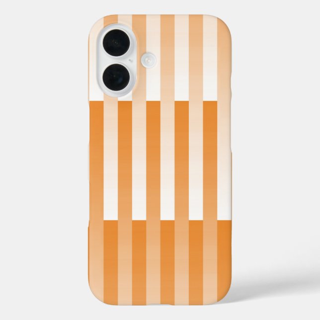 Coques Case-Mate iPhone Motif rayé orange et blanc (Verso)