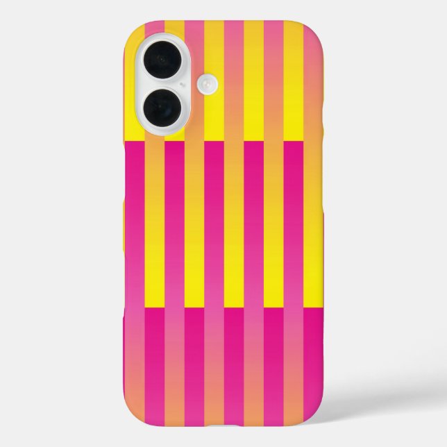 Coques Case-Mate iPhone Motif rayé orange jaune rose (Verso)