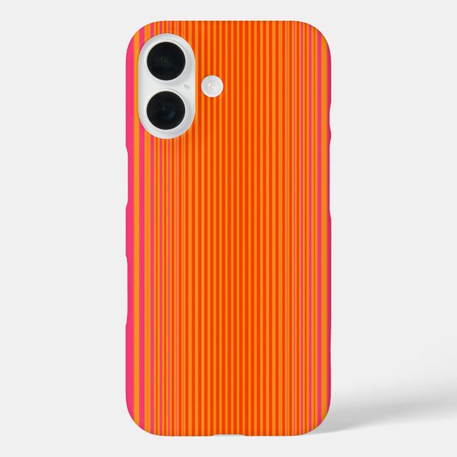 Coques Case-Mate iPhone Motif rayé rose et orange (Verso)