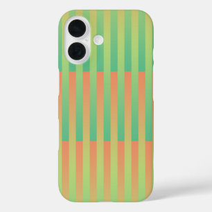 Coque Pour iPhone 16 Motif rayé vert orange