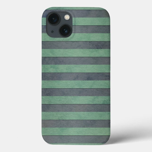Coques Case-Mate iPhone Motif rayé vert sauge et gris (Verso)