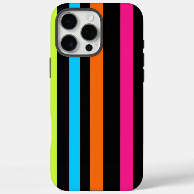 Coques Case-Mate iPhone Motif Rayures Néon (Verso)