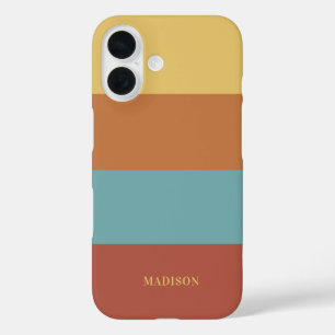 Coque Pour iPhone 16 Motif rayures nom personnalisé
