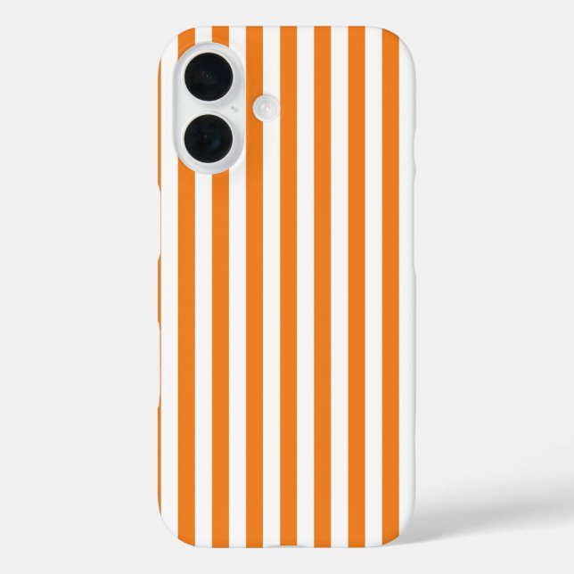Coques Case-Mate iPhone Motif rayures verticales orange et blanc classique (Verso)