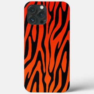 iPhone 13 Pro Max Coque Motif rayures zèbre orange et noir Cool