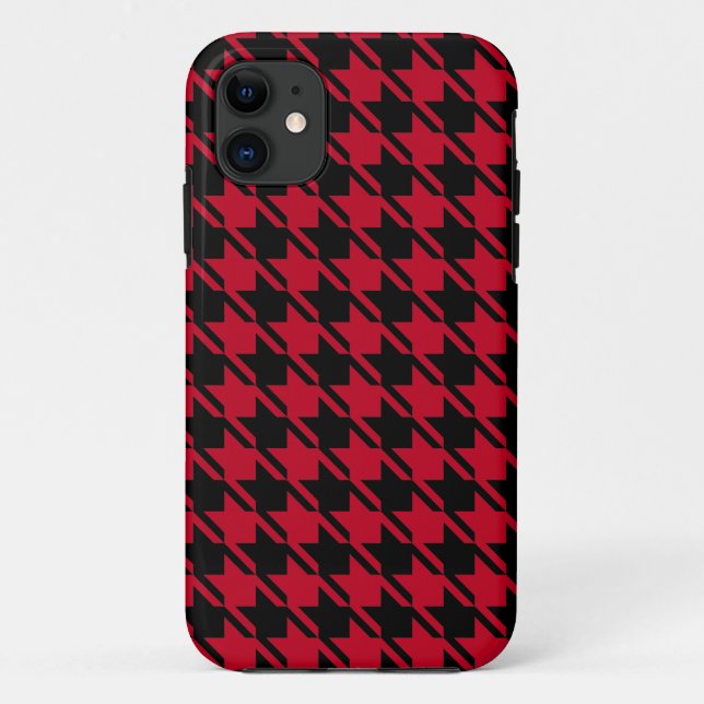 Coques Case-Mate iPhone Motif Répétant rouge et noir (Dos)