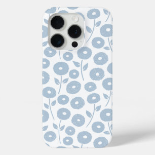 Coque Case-Mate iPhone Motif Répété Fleur Floue Bleu sur Blanc
