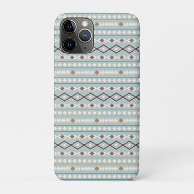 Coques Case-Mate iPhone Motif Répété Formes Aztèques Rouille Crème Bleu-Ca (Dos)