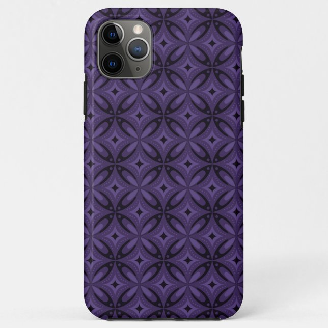 Coques Case-Mate iPhone Motif Rétro de Couleur Violet Foncé (Dos)