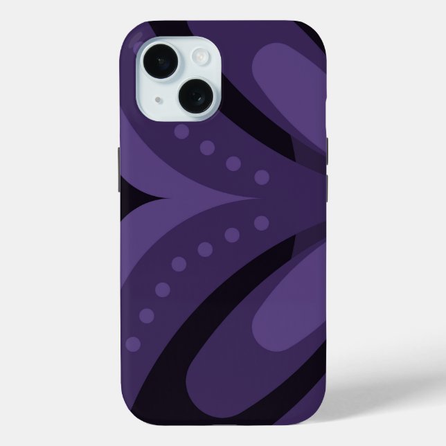 Coques Case-Mate iPhone Motif Rétro de Couleur Violet Foncé (Verso)