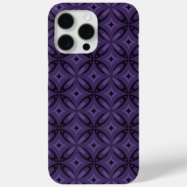 Coques Case-Mate iPhone Motif Rétro de Couleur Violet Foncé (Verso)