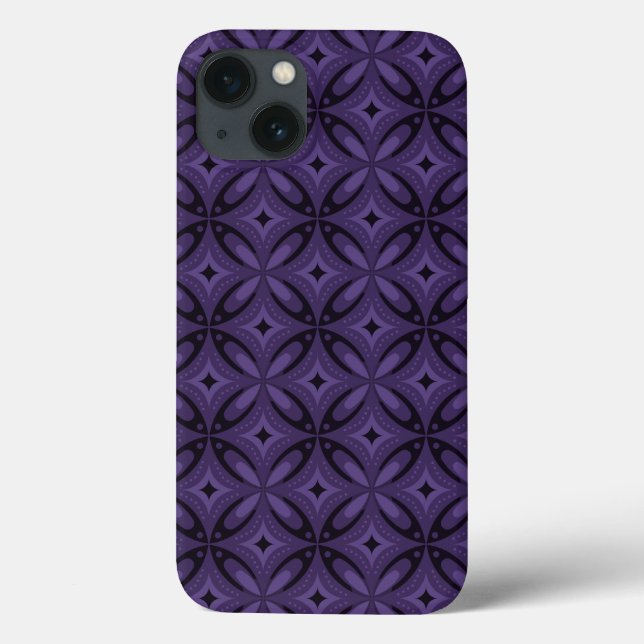 Coques Case-Mate iPhone Motif Rétro de Couleur Violet Foncé (Verso)