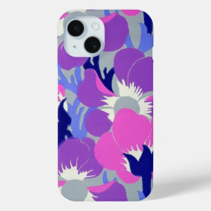 Coque Case-Mate iPhone Motif Rétro de Fleur de Vent Rose et Violet Gras