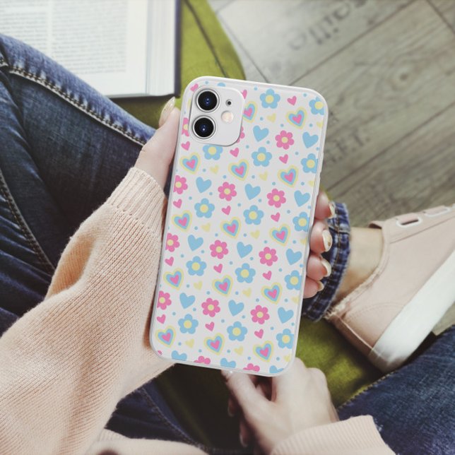 Coques Case-Mate iPhone Motif Rétro Fleurs Cœurs Y2K (Créateur téléchargé)