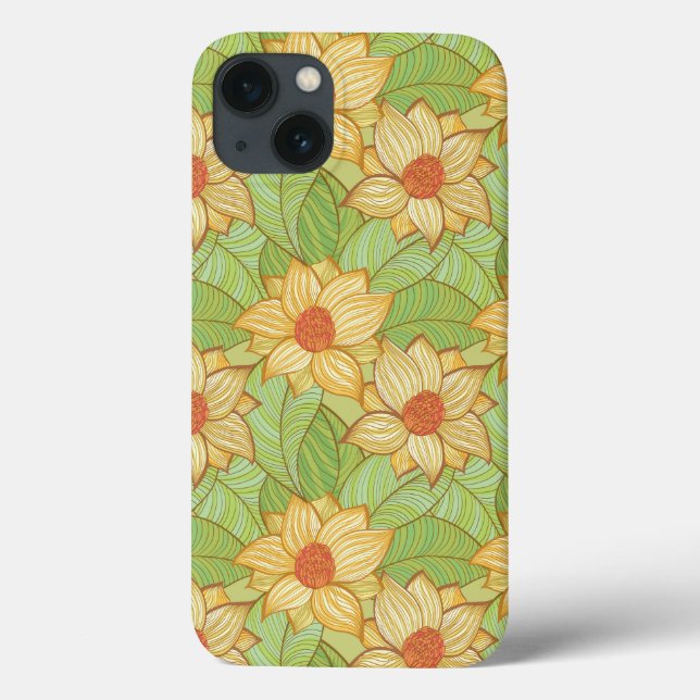 Coques Case-Mate iPhone Motif Retro Magnolia (Verso)