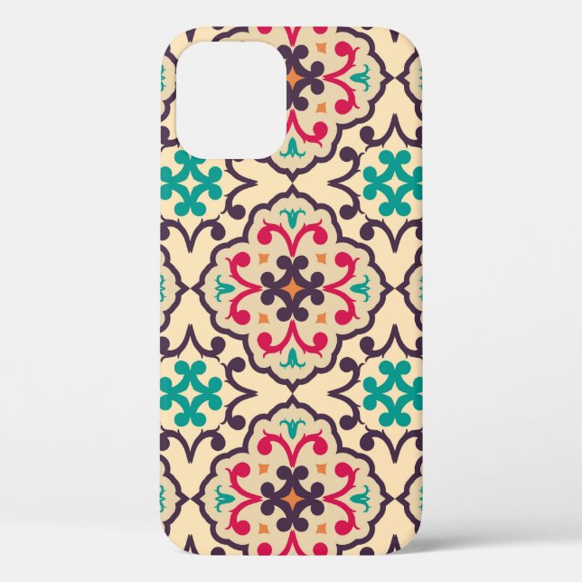 Coques Case-Mate iPhone Motif rétro : papier peint, design textile (Verso)