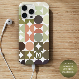 Coque Case-Mate iPhone Motif Rétro Personnalisé Brun Vert Olive Noir