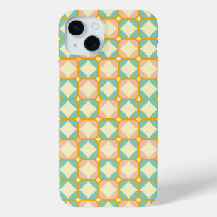 Coque Case-Mate iPhone Motif rétro sans couture avec des carrés arrondis