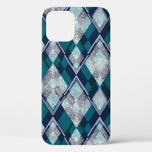 Case-Mate iPhone Case Motif rhombique géométrique, retour turquoise
