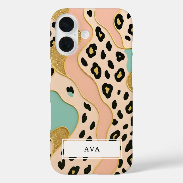 Coques Case-Mate iPhone Motif Rose Carmin Léopard (Verso)