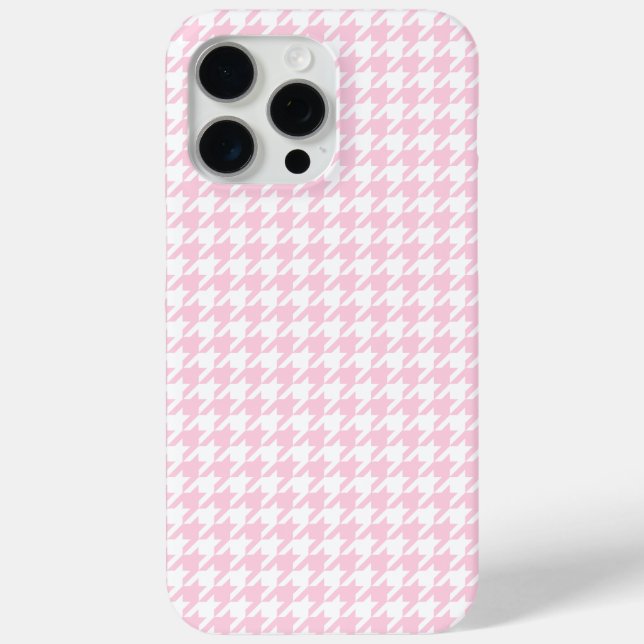 Coques Case-Mate iPhone Motif rose-clair de pied-de-poule (Verso)