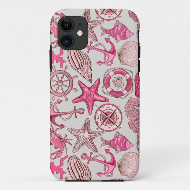 Coques Case-Mate iPhone Motif rose de mer (Dos)