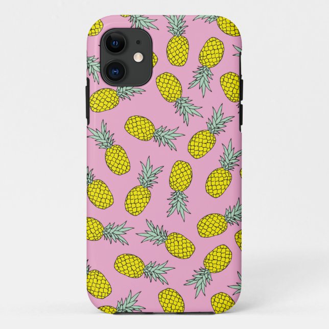 Coques Case-Mate iPhone Motif rose d'illustration de fruit d'ananas d'été (Dos)