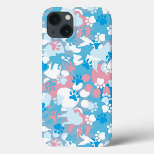Case-Mate iPhone Case Motif rose et bleu de chien de camouflage