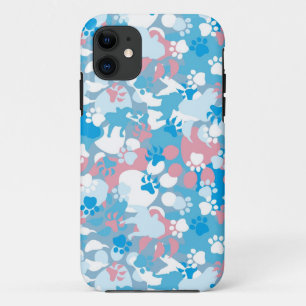 Coque Case-Mate Pour iPhone Motif rose et bleu de chien de camouflage
