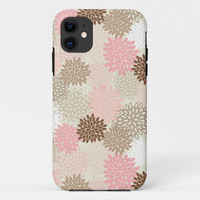 Coques Case-Mate iPhone Motif rose et Brown de maman (Dos)