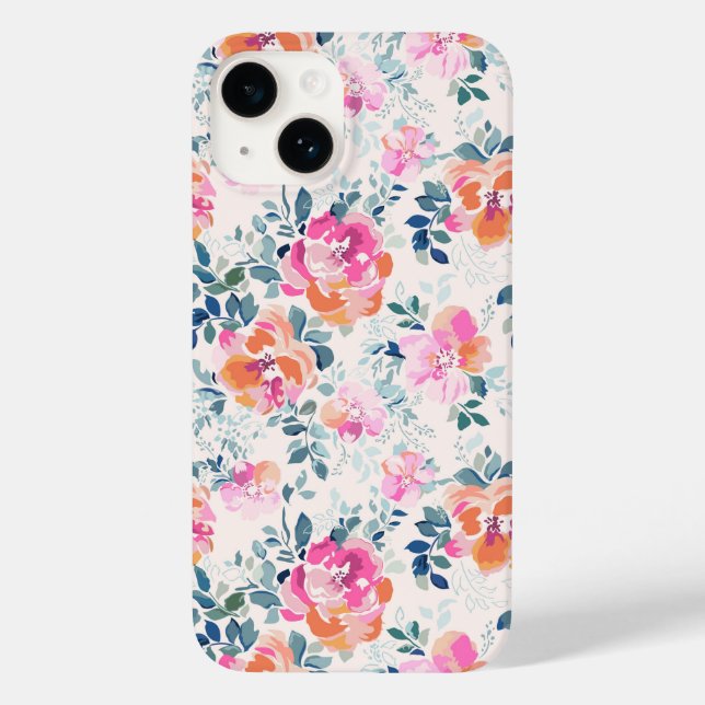 Coques Case-Mate iPhone Motif rose et Turquoise (Verso)