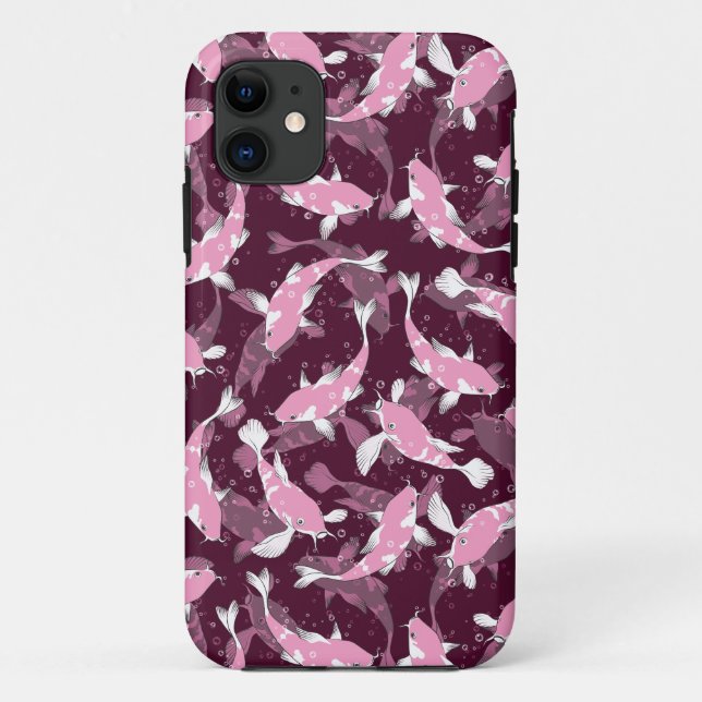 Coques Case-Mate iPhone Motif rose et violet - Koi Fish (Dos)