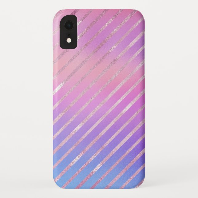Coques Case-Mate iPhone Motif rose Gold Diagonal Stripes (Dos)