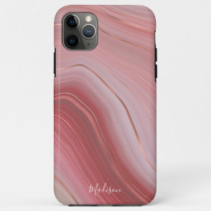 Case-Mate iPhone Case Motif rose Gold et Rose Agate avec nom