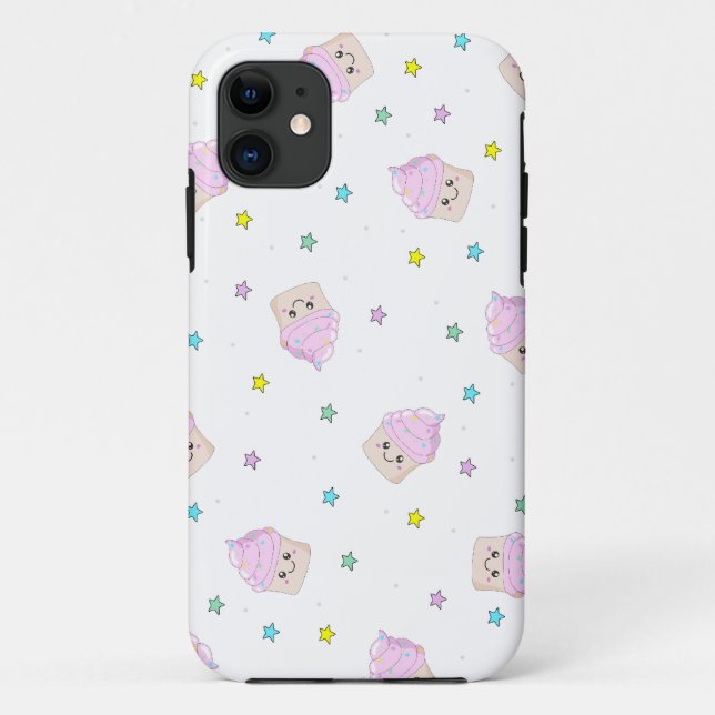 Coques Case-Mate iPhone Motif rose mignon de petits gâteaux (Dos)