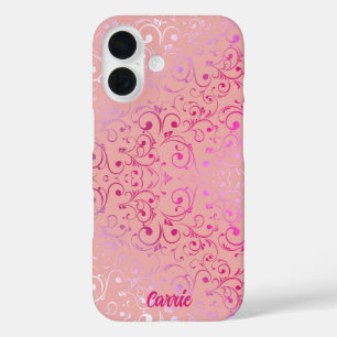 Coque Pour iPhone 16 Motif rose Ombre