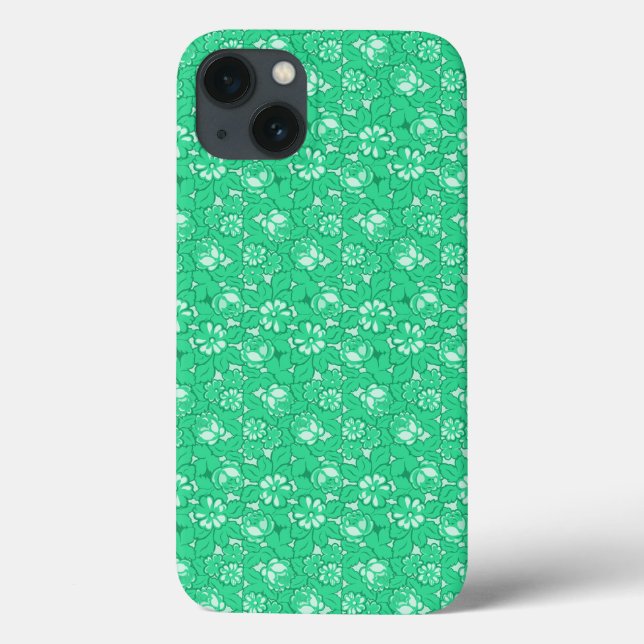 Coques Case-Mate iPhone Motif rose vert (Verso)