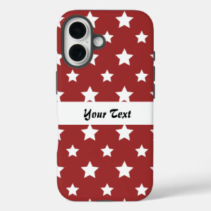 Coque Pour iPhone 16 Motif rouge avec étoiles