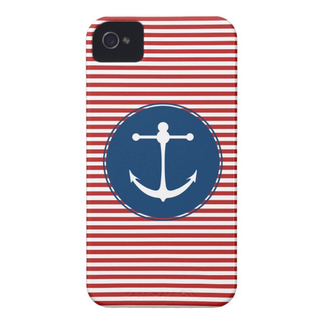 Coques Case-Mate iPhone Motif rouge de club de yacht (Dos)