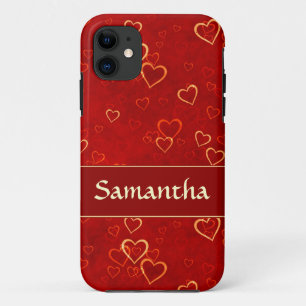 Coques Pour iPhone motif rouge de coeurs